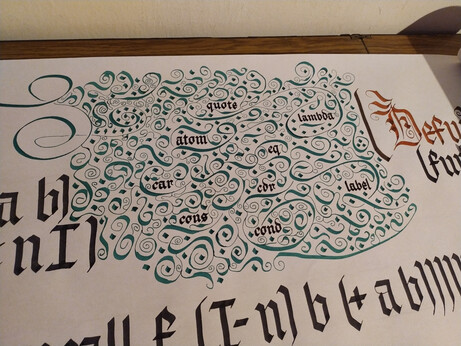 the Roots of Lisp section of the calligraphy piece, finished