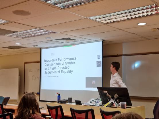 First slide of Towards a Performance Comparison of Syntax and Type-Directed Judgmental Equality