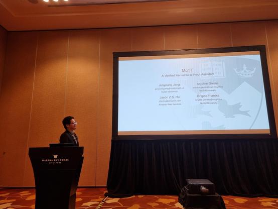 First slide of "McTT: A Verified Kernel for a Proof Assistant"
Presentation by Junyoung Jang